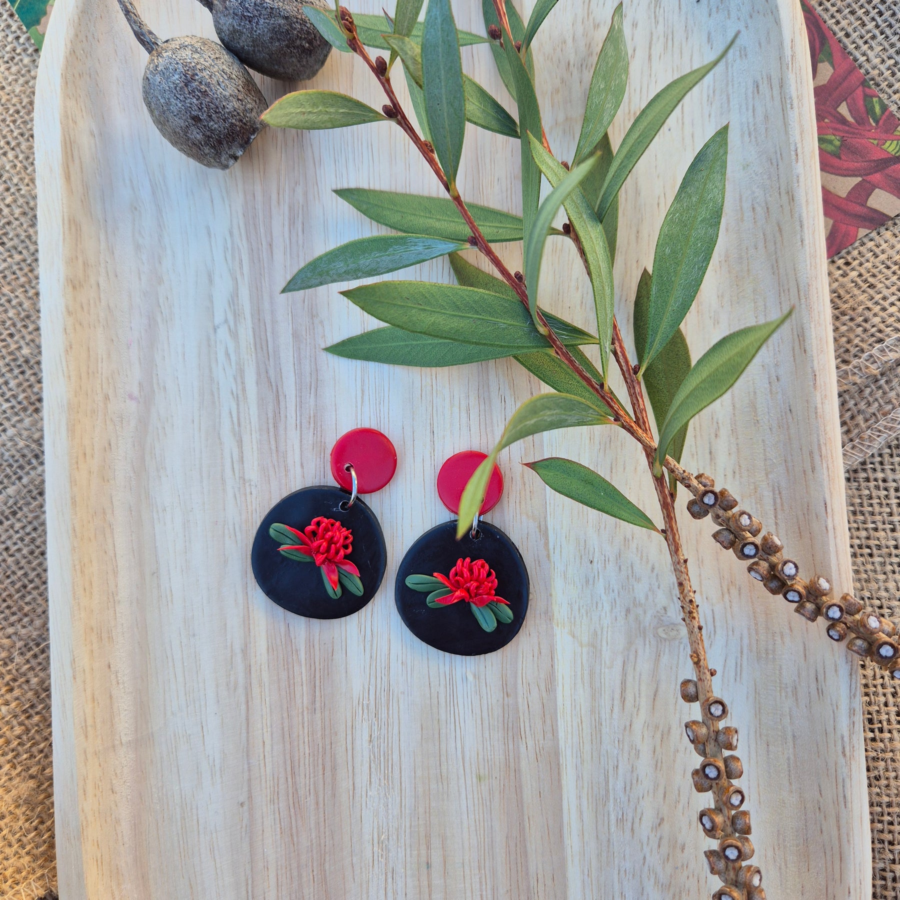 Waratah Dangle Earrings (choose from white or red)