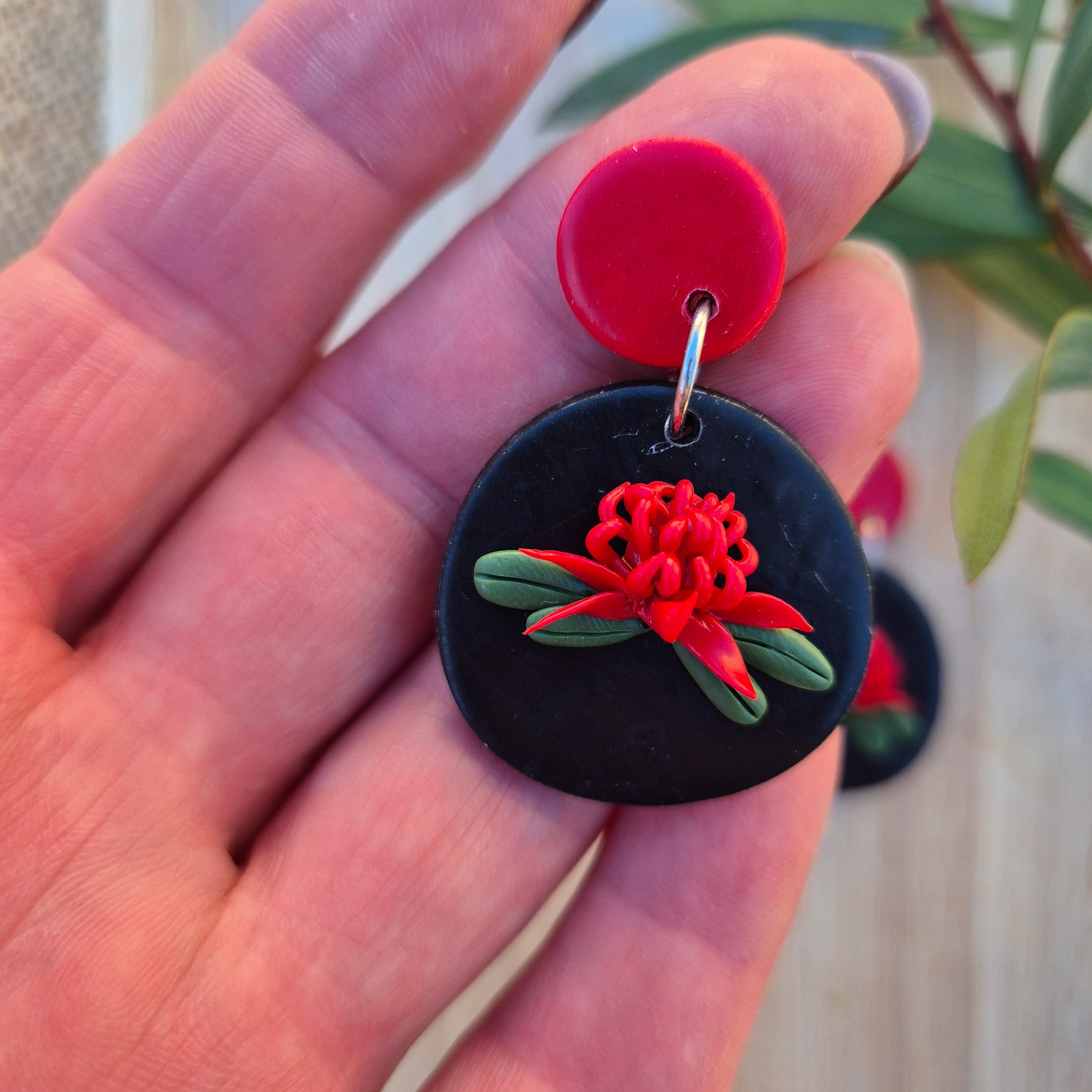 Waratah Dangle Earrings (choose from white or red)