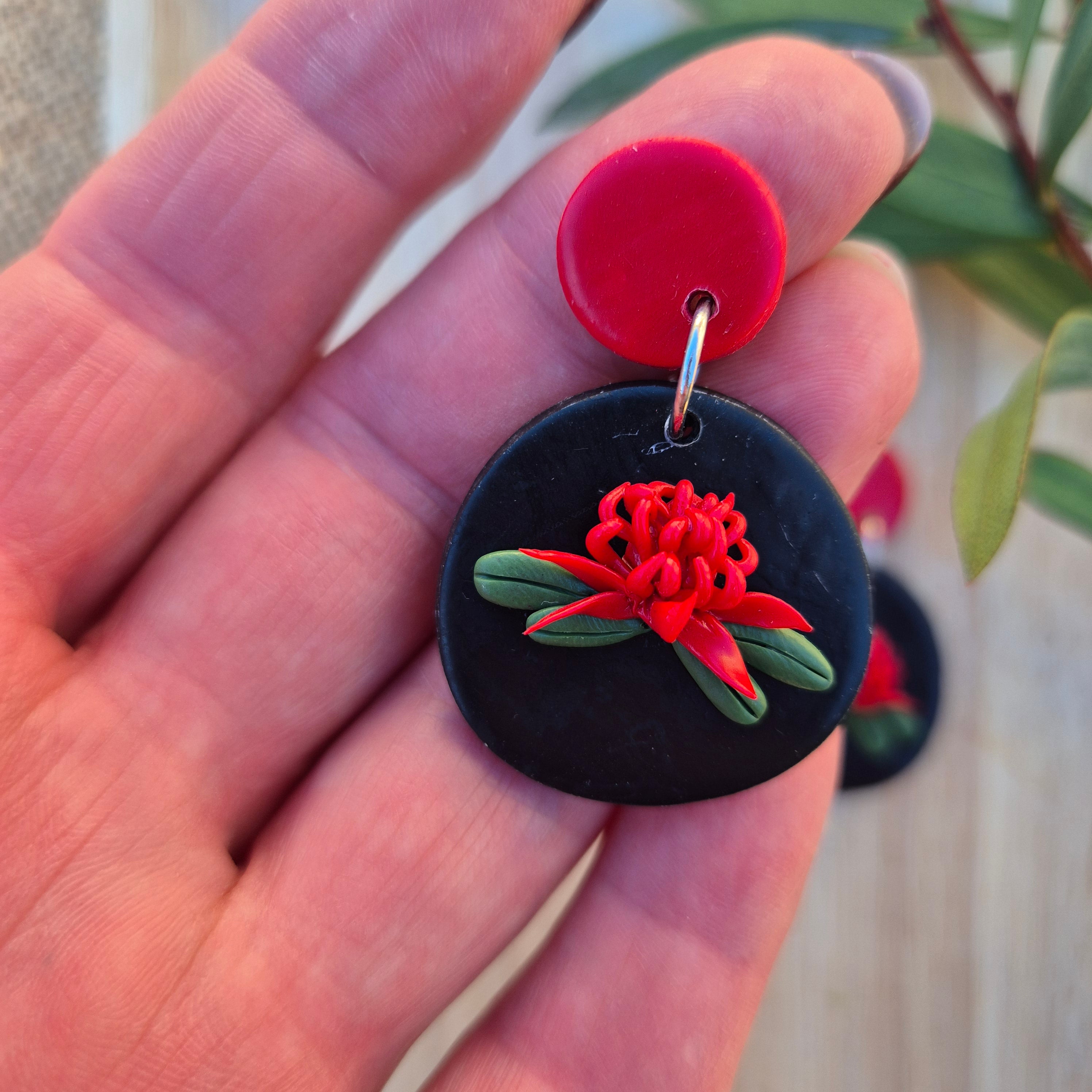 Waratah Dangle Earrings (choose from white or red)