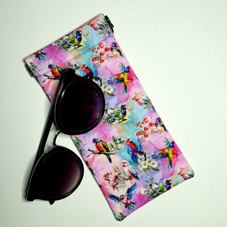 Sunglasses Pouch in Pretty Native Bird fabric