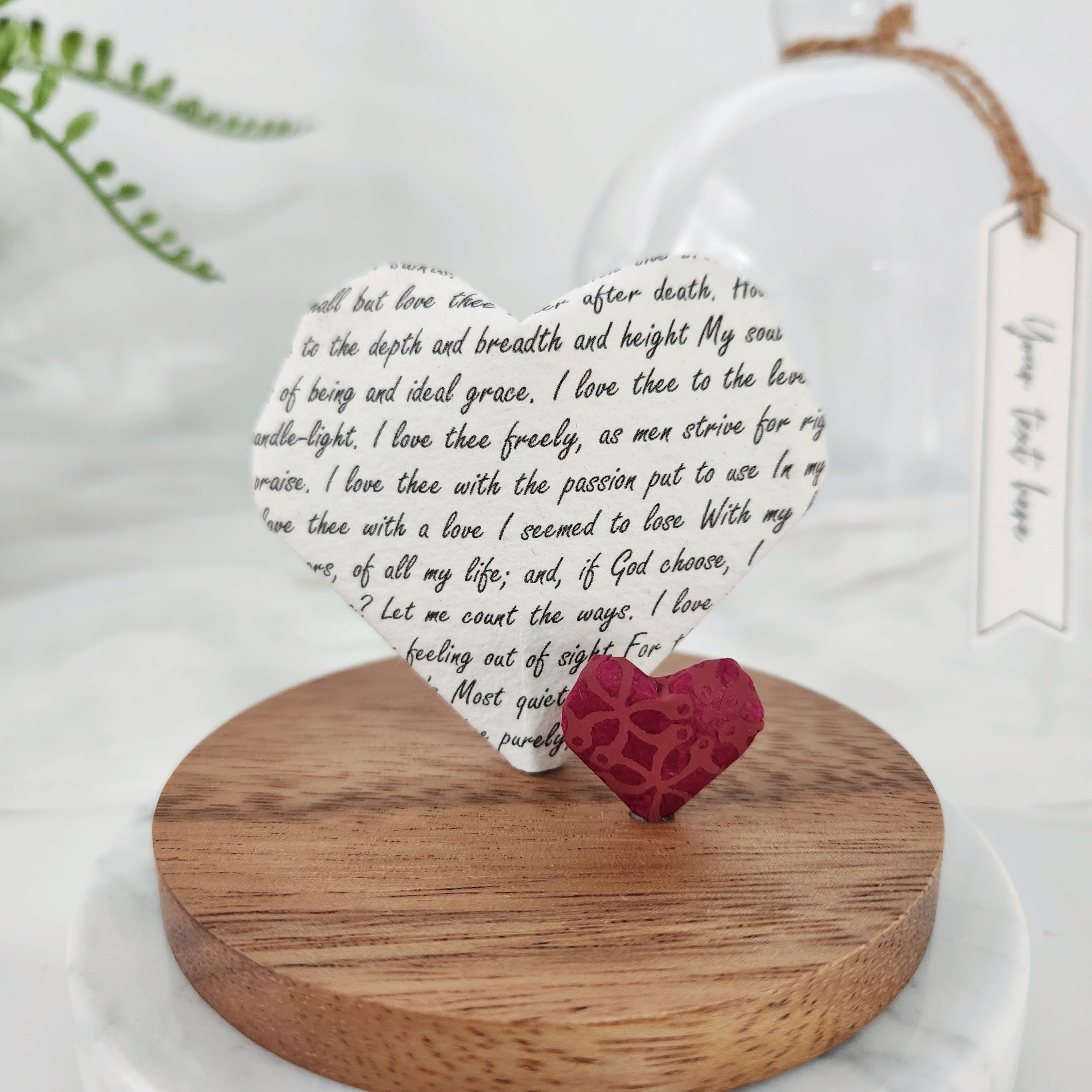 Love Heart Custom Cotton Second Wedding Anniversary Gift