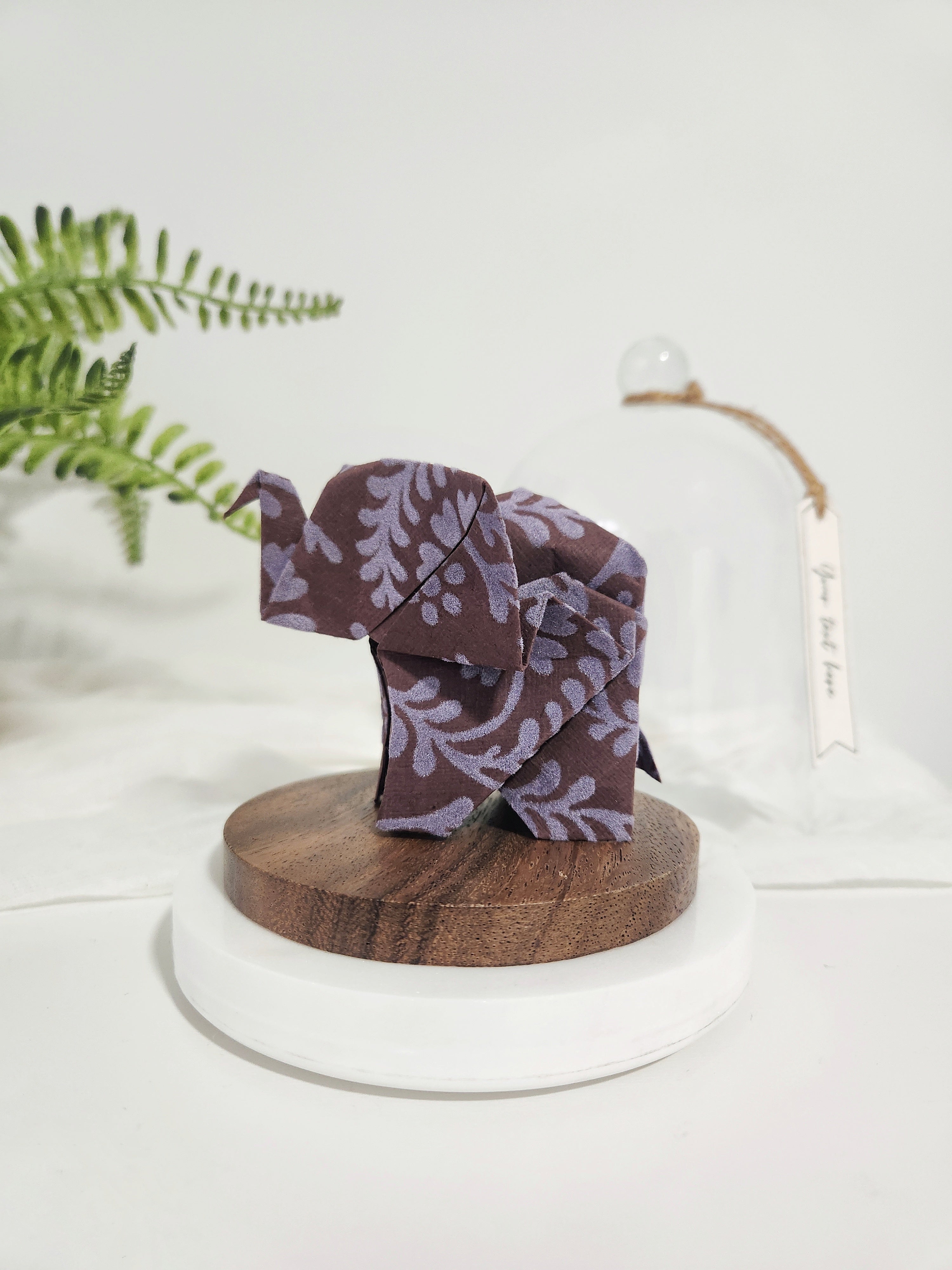 2nd Wedding Anniversary Gift ~ Cotton Origami Elephant Ornament