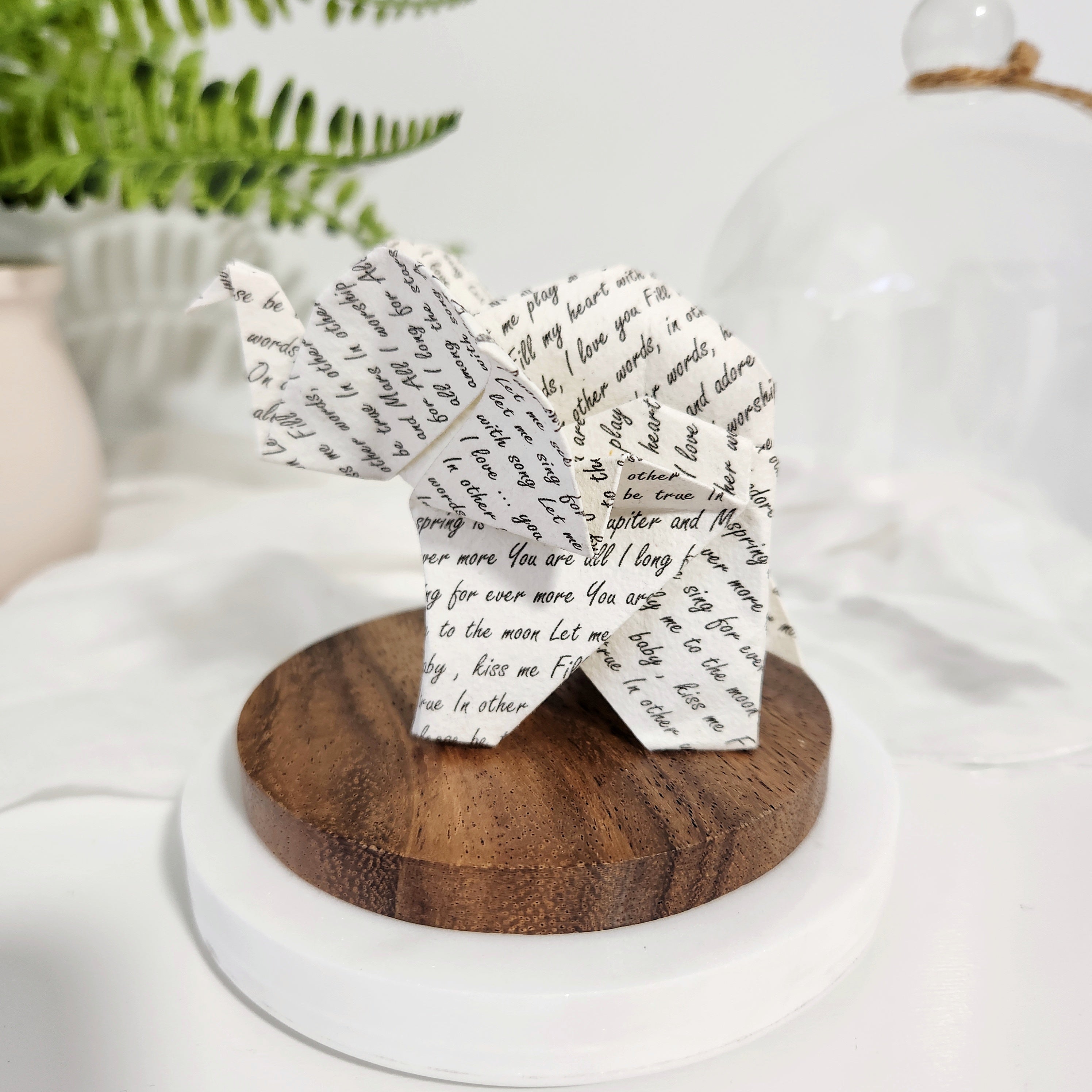 Cotton 2nd Wedding Anniversary Gift ~ Personalised Elephant Ornament