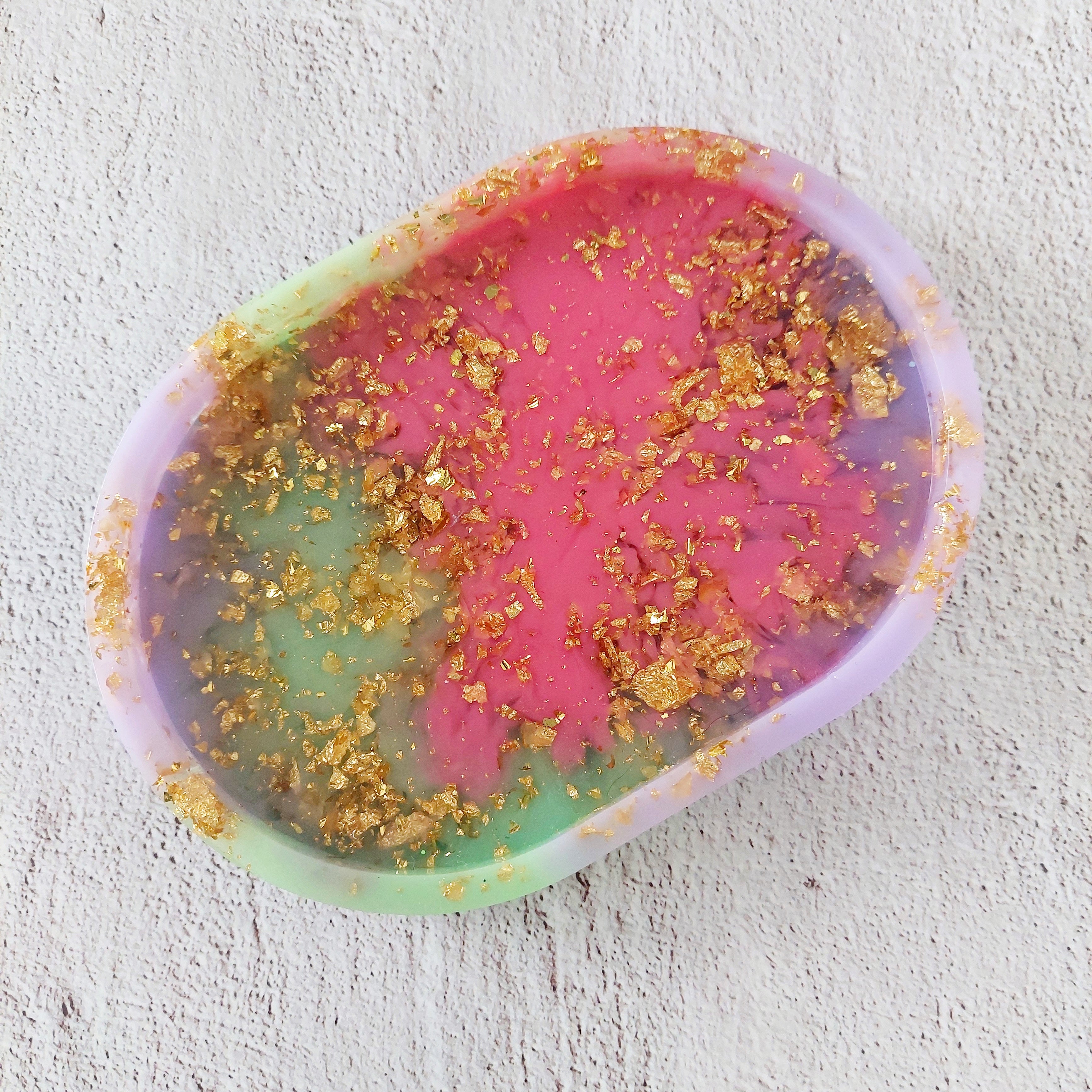 Gold Foil Resin Trinket Dish Jewellery Holder