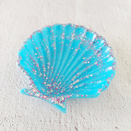 Seashell Glitter Resin Trinket Dish Jewellery Tray