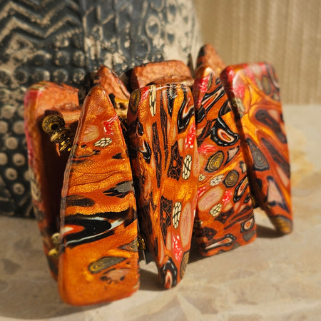 BOLD EARTH ENERGY – POLYMER CLAY STATEMENT BANGLE