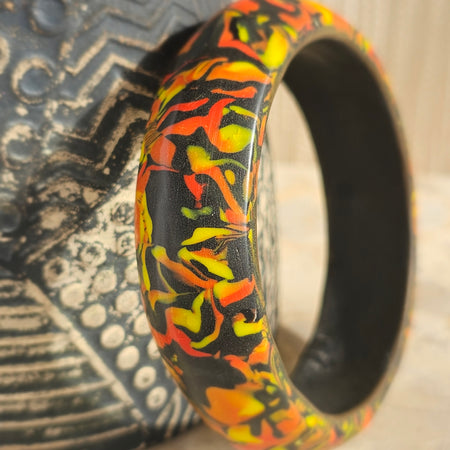 FIREBURST POLYMER CLAY STATEMENT BANGLE