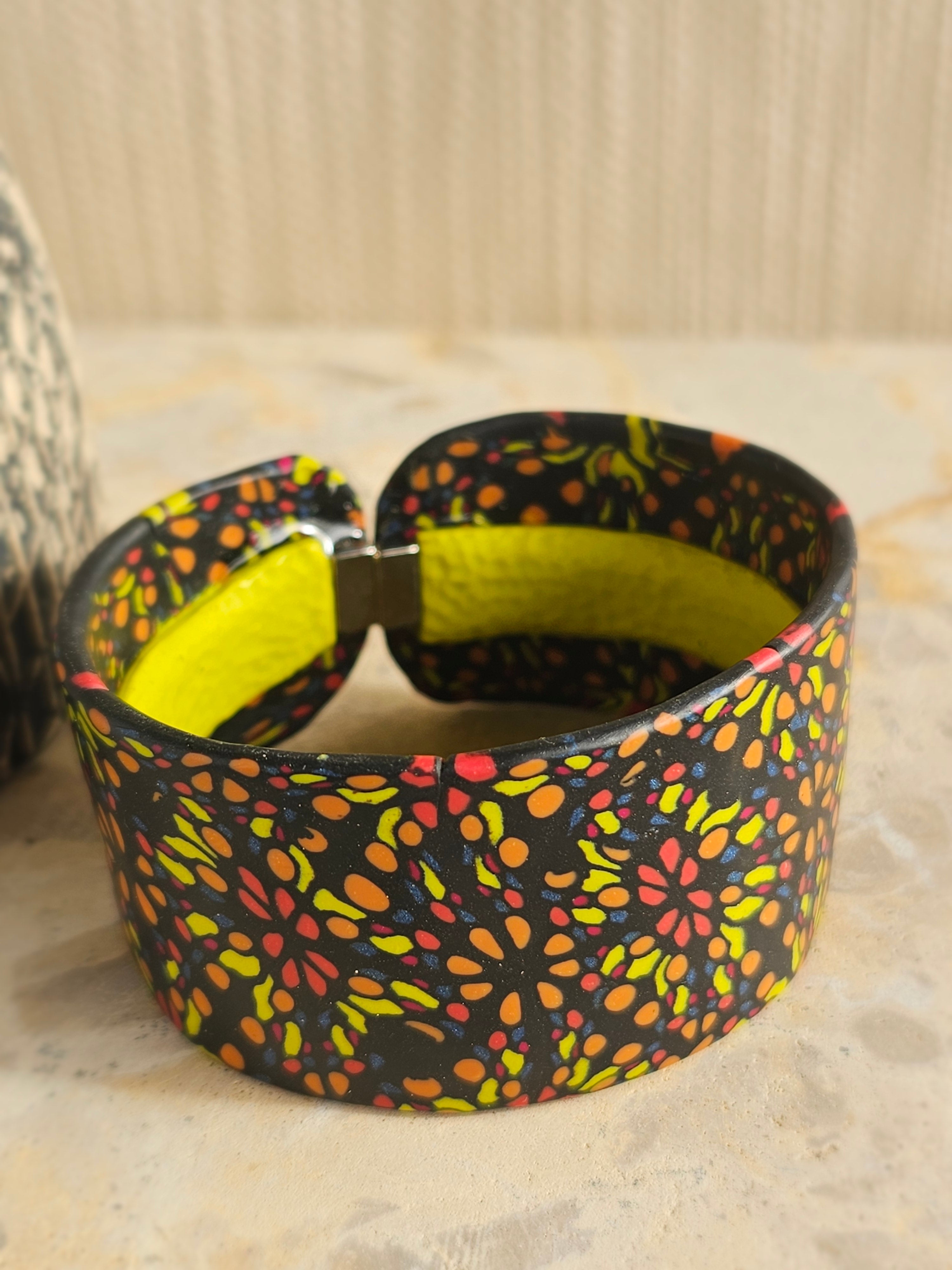 RADIANCE CUFF  – POLYMER CLAY STATEMENT BANGLE