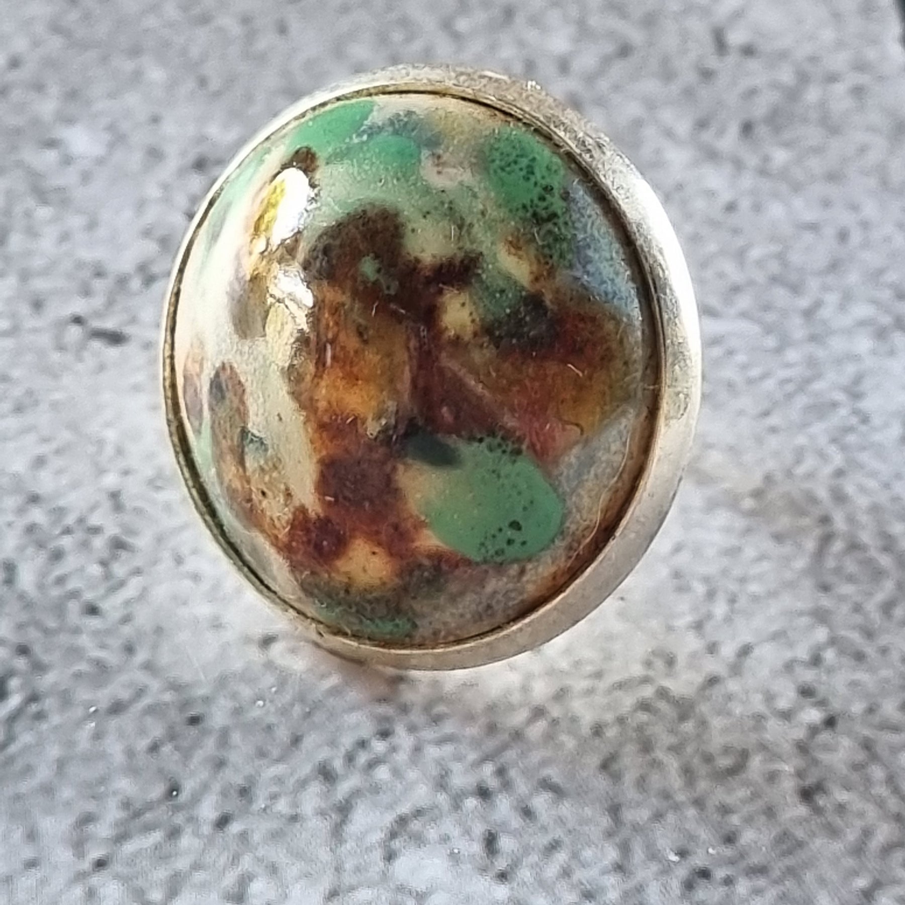 Copy of Quirky Ceramic Cocktail Ring, 25mm diameter, adjustable, green