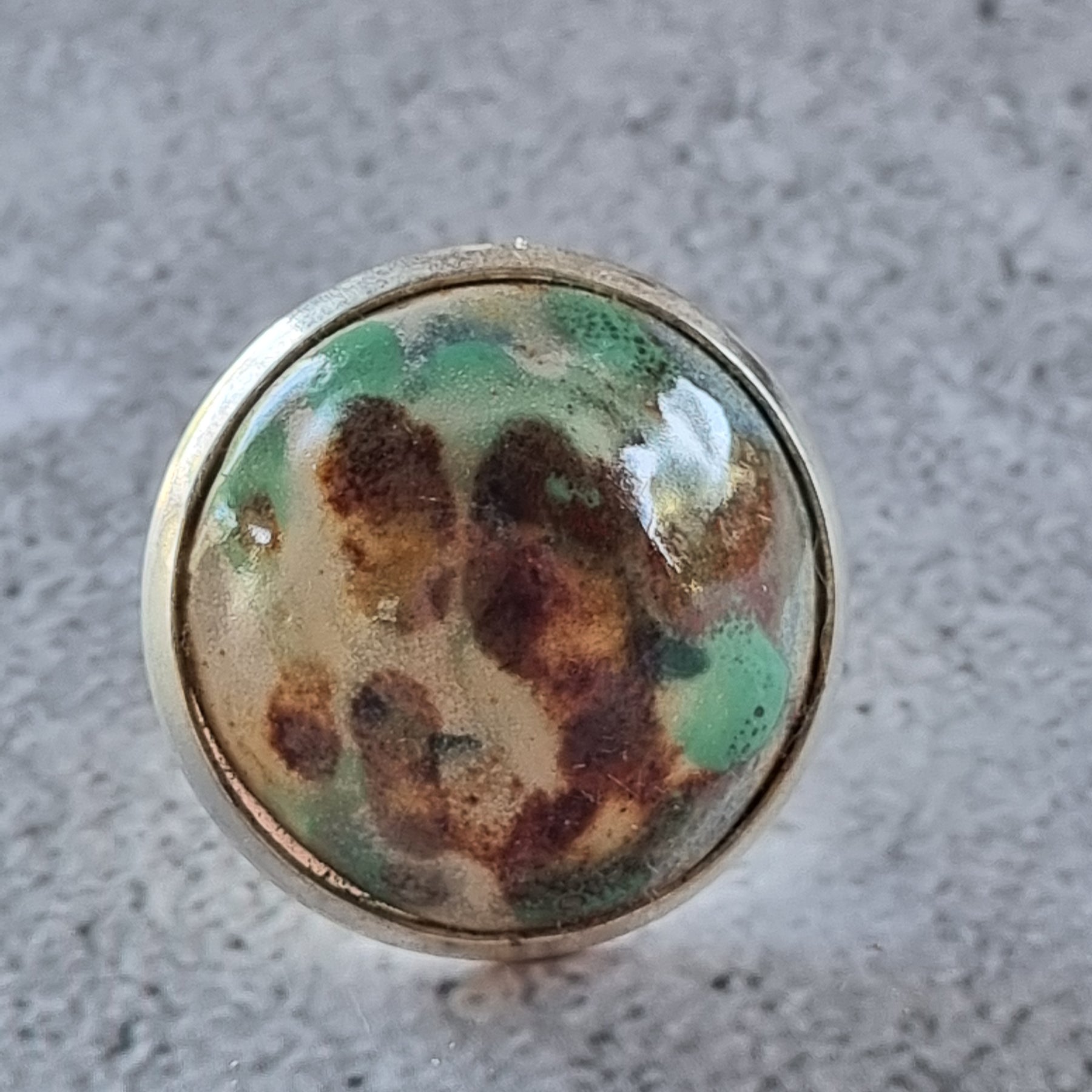 Copy of Quirky Ceramic Cocktail Ring, 25mm diameter, adjustable, green