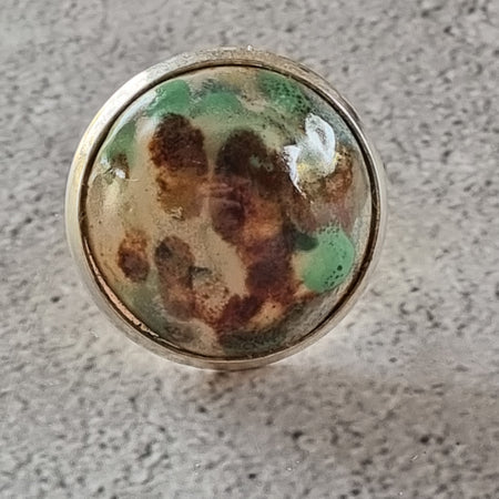 Copy of Quirky Ceramic Cocktail Ring, 25mm diameter, adjustable, green