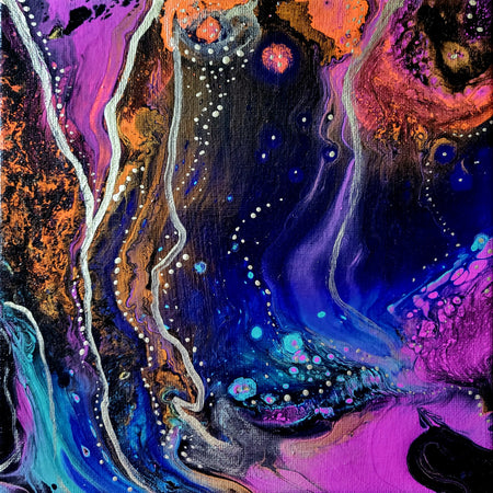 Abstract fluid art on canvas- Aurora
