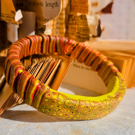 DESERT BLOOM  – POLYMER CLAY STATEMENT BANGLE