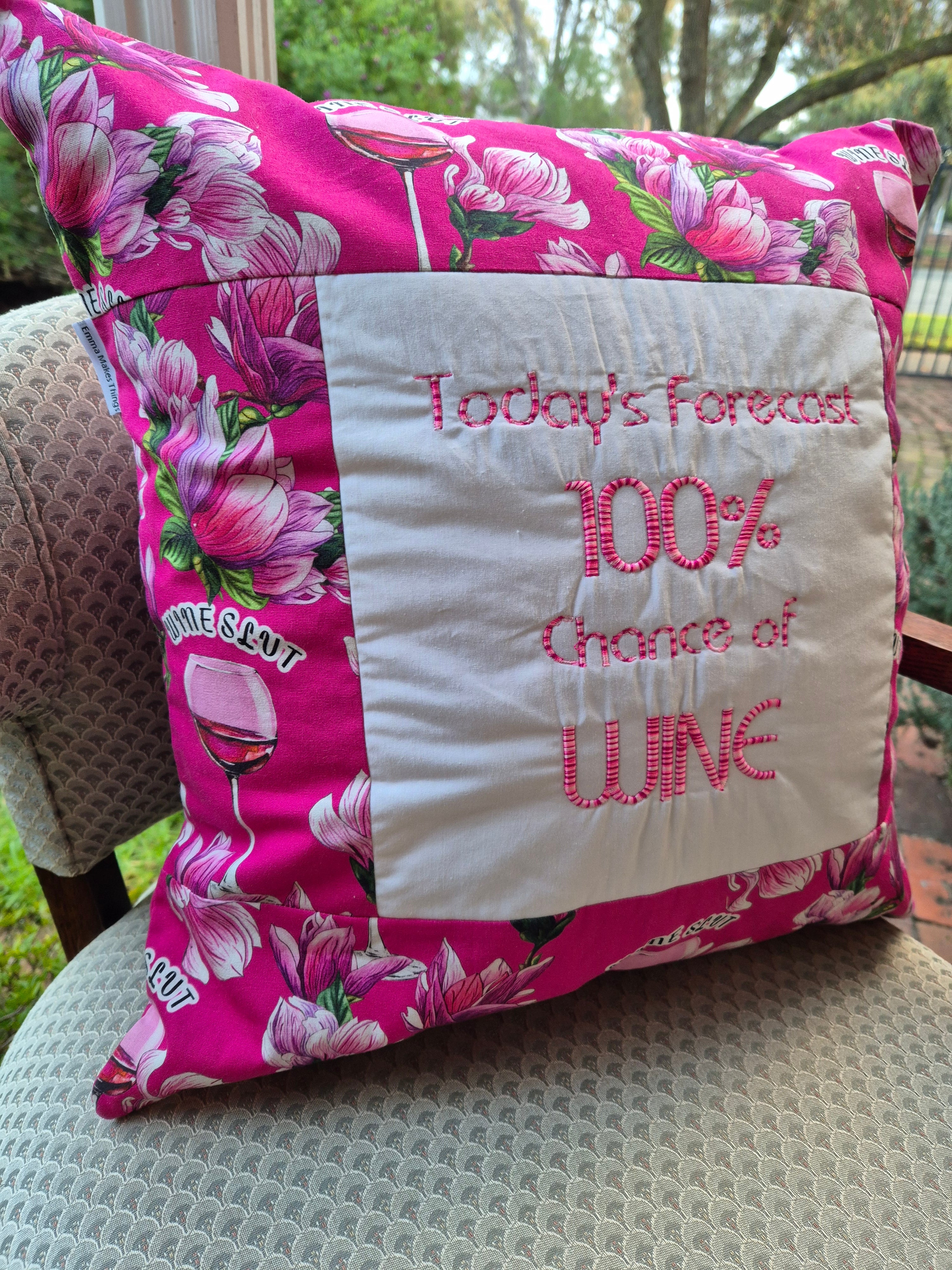 Wine Lover Cushion, cheeky