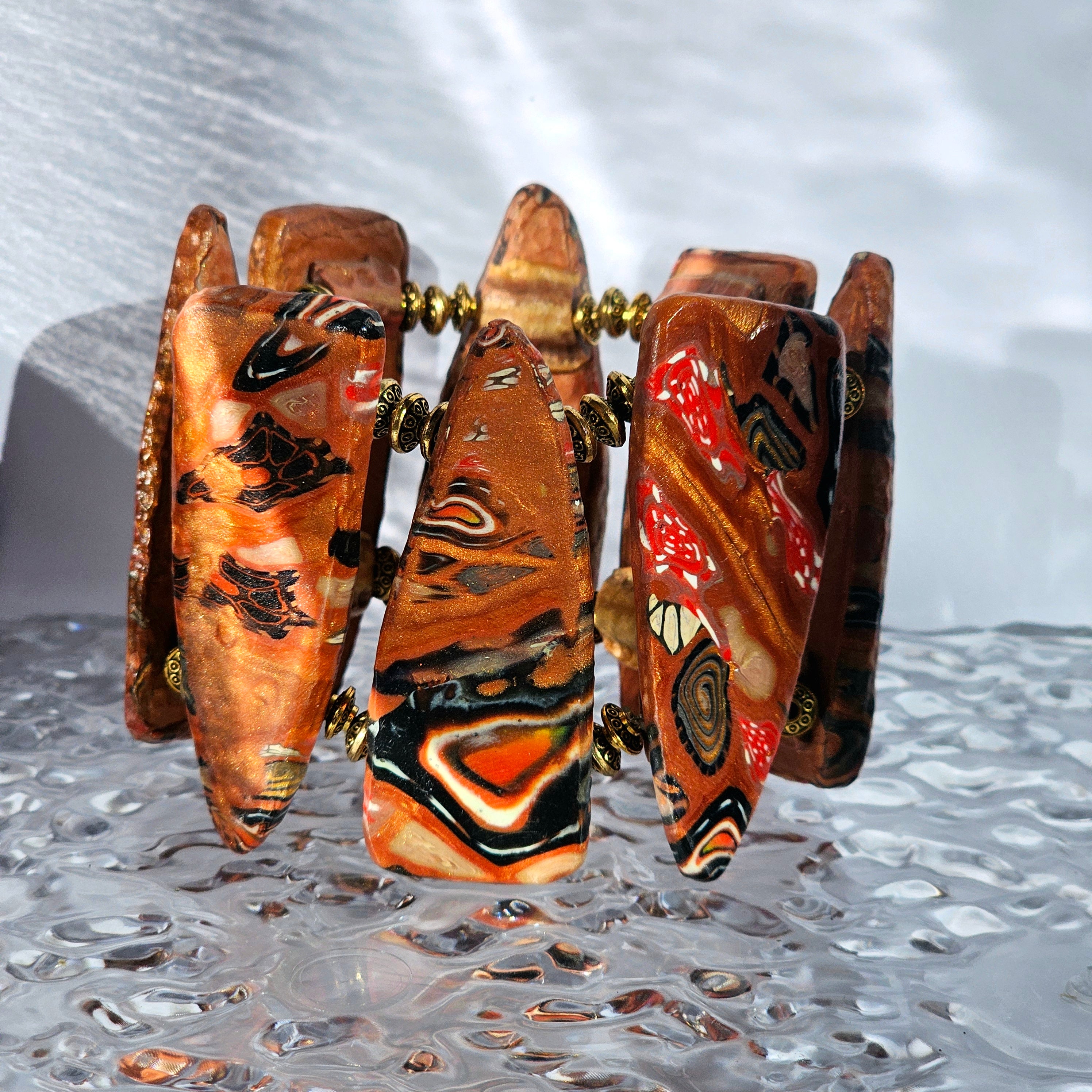 BOLD EARTH ENERGY – POLYMER CLAY STATEMENT BANGLE