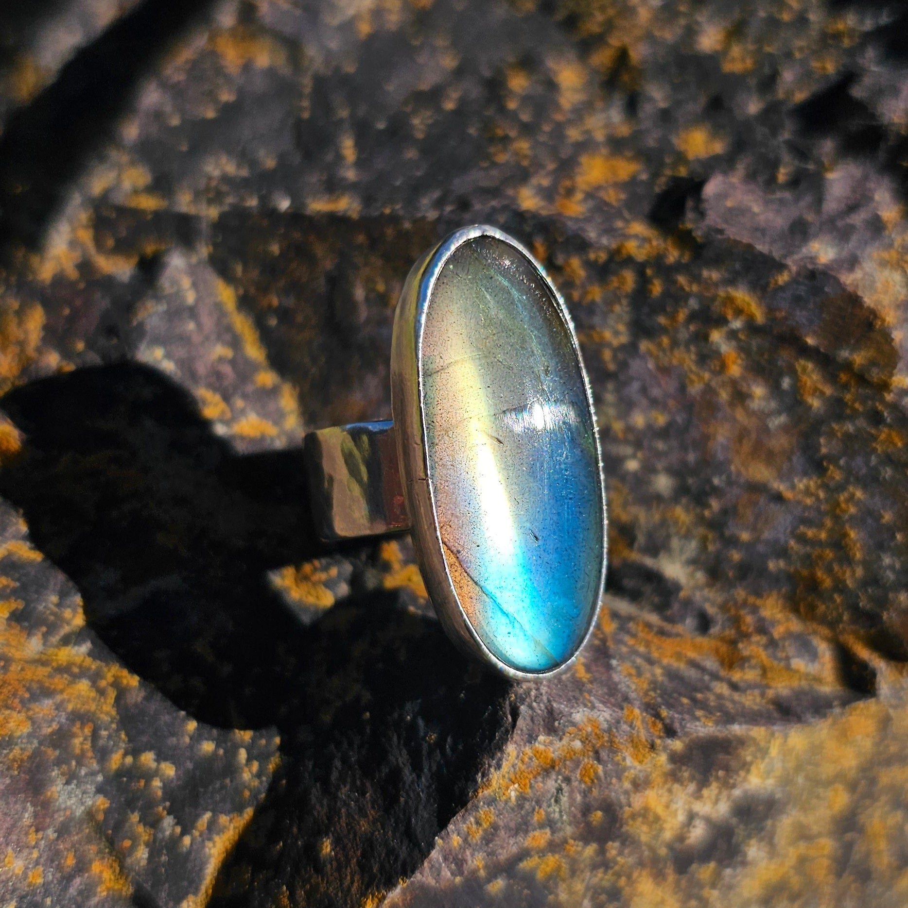 Labradorite Sterling Silver Ring Sz 8.5