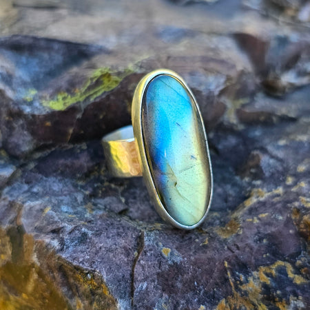 Labradorite Sterling Silver Ring Sz 8.5