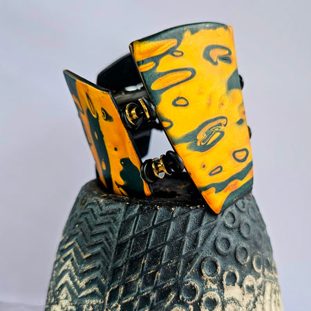SUNLIT RIFT – POLYMER CLAY STATEMENT BANGLE