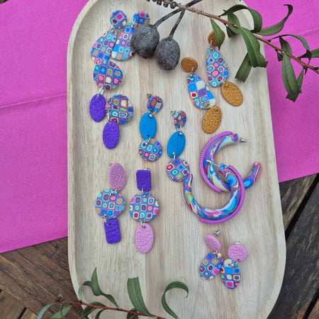 Pool Party 60's Style Dangle Earrings