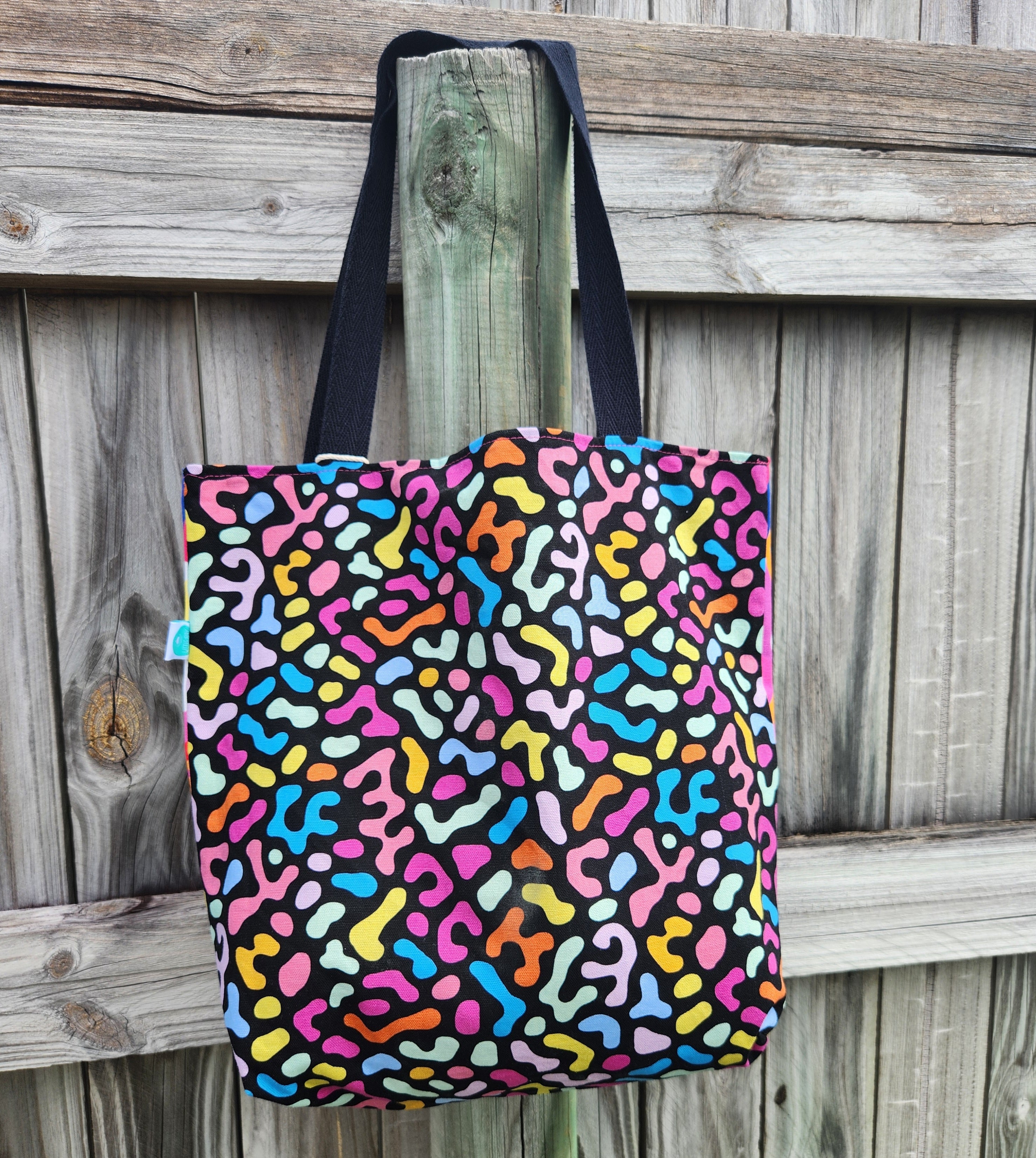 Bright Abstract Shapes Reversible Medium Tote Bag