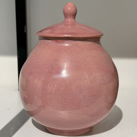 Large Pink Ceramic Moon Jar