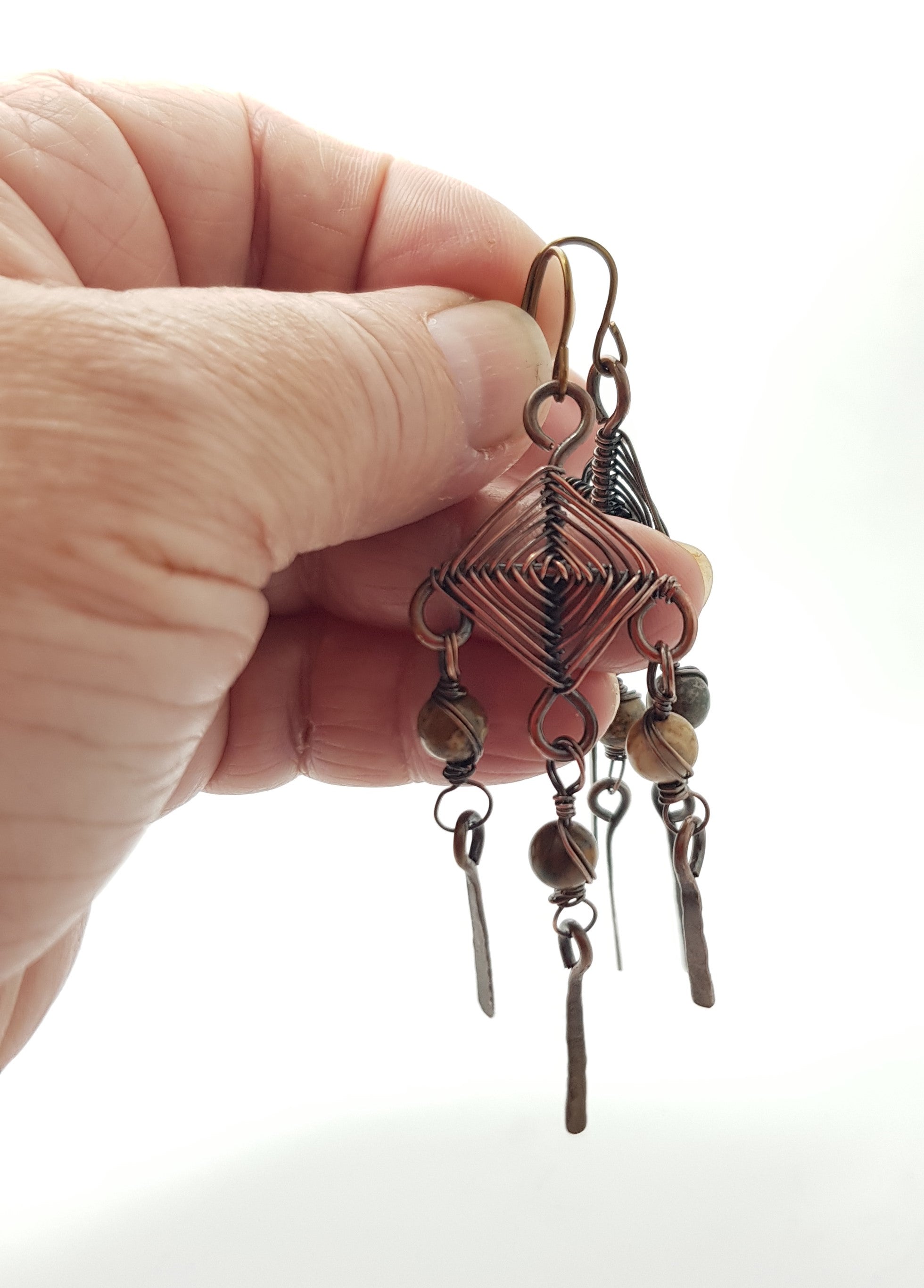Copper Dream Catcher Earrings  #655 AM/E
