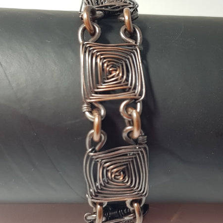 copper woven square linked bracelet #656 AM/B