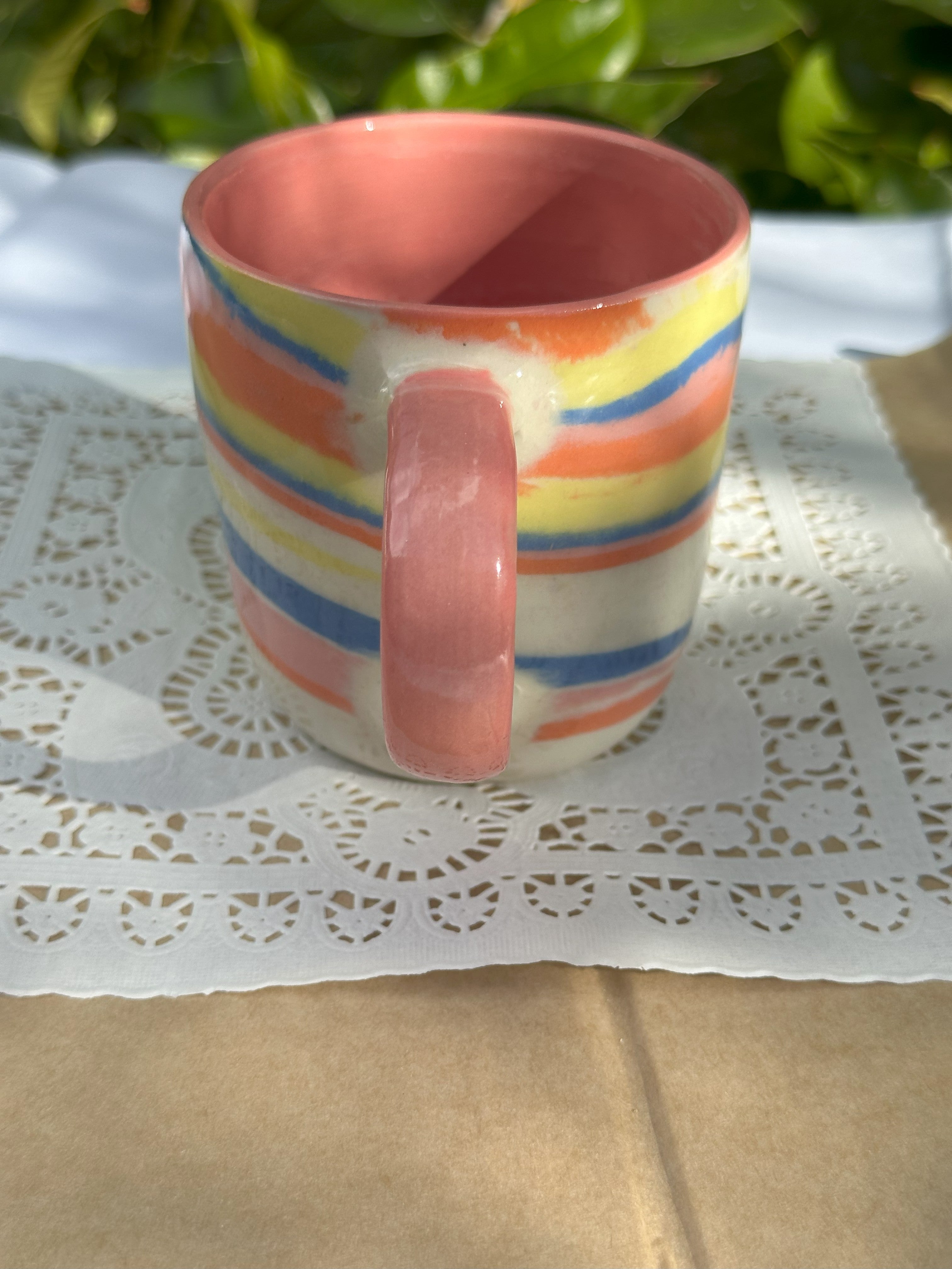 Handmade Ceramic Swirl coloured Mug