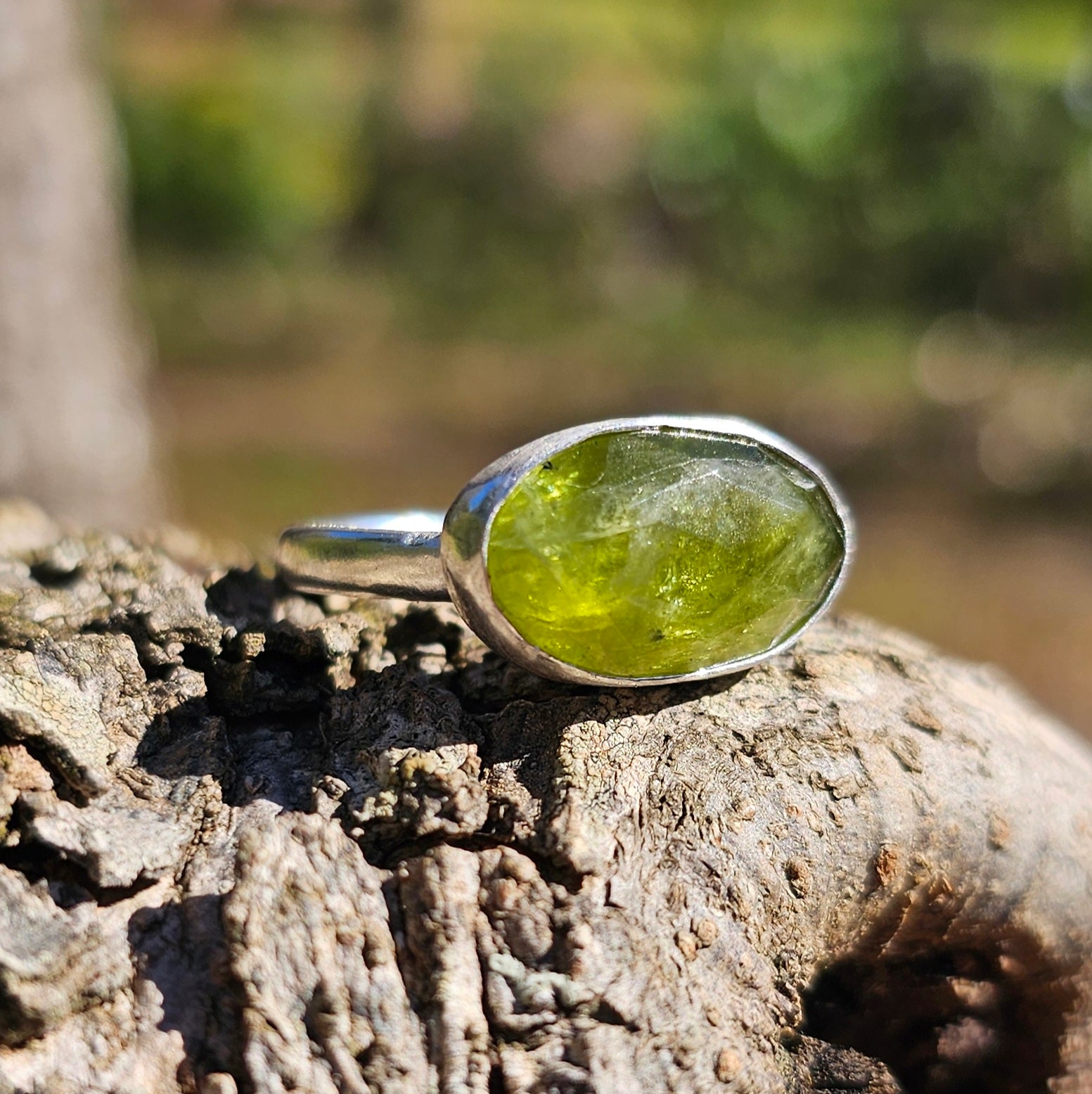 Peridot Sterling Silver Ring size 9