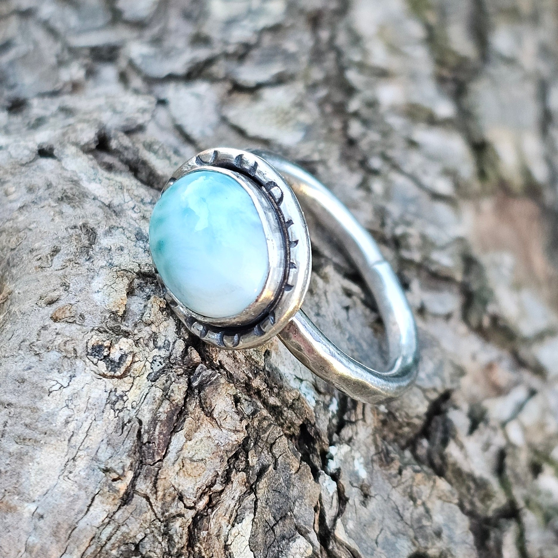 Larimar Sterling Silver ring Sz 8