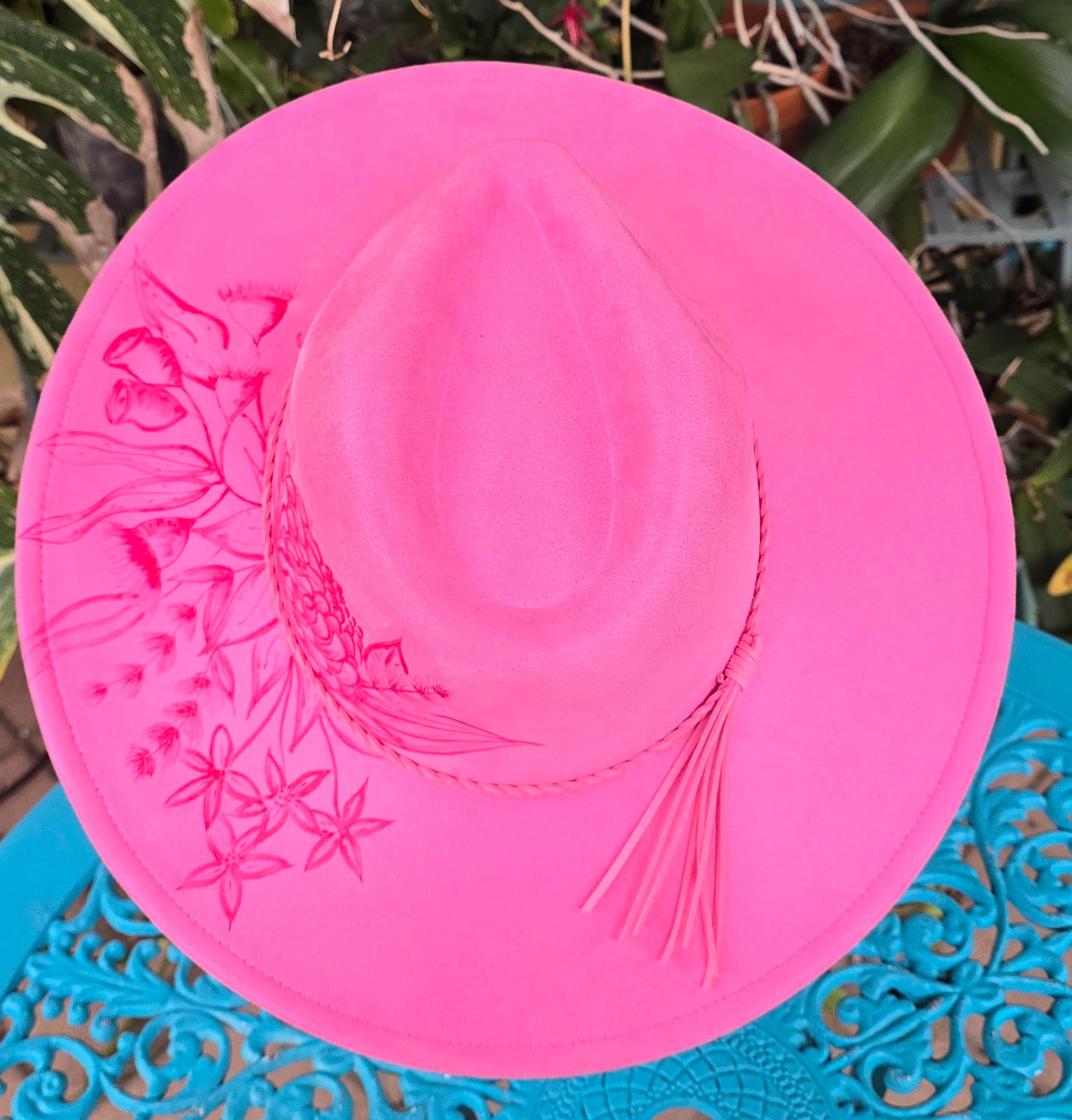 Waratah & gumtree pink fedora hat