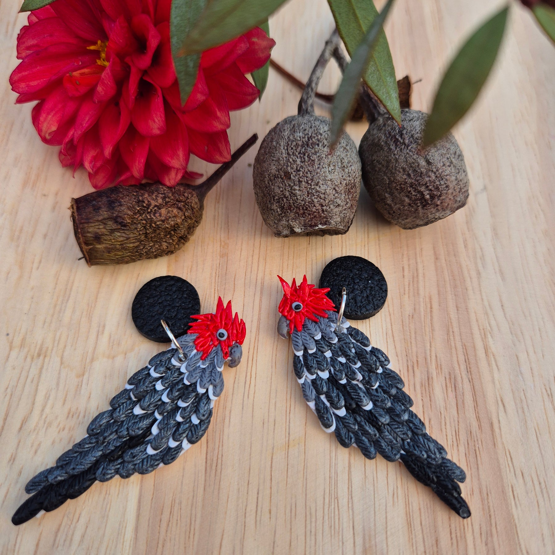 Gang Gang Cockatoo Dangle Earrings