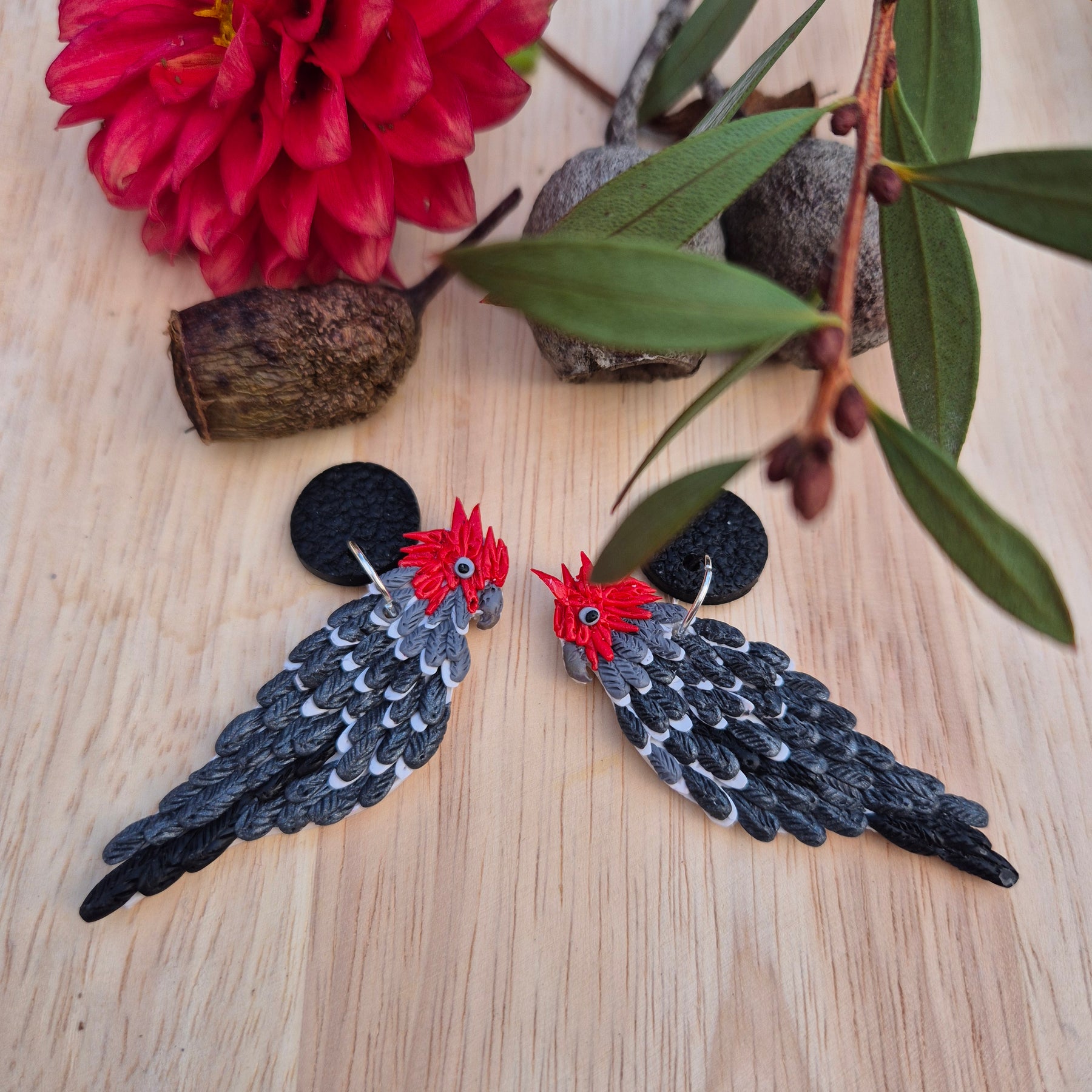 Gang Gang Cockatoo Dangle Earrings