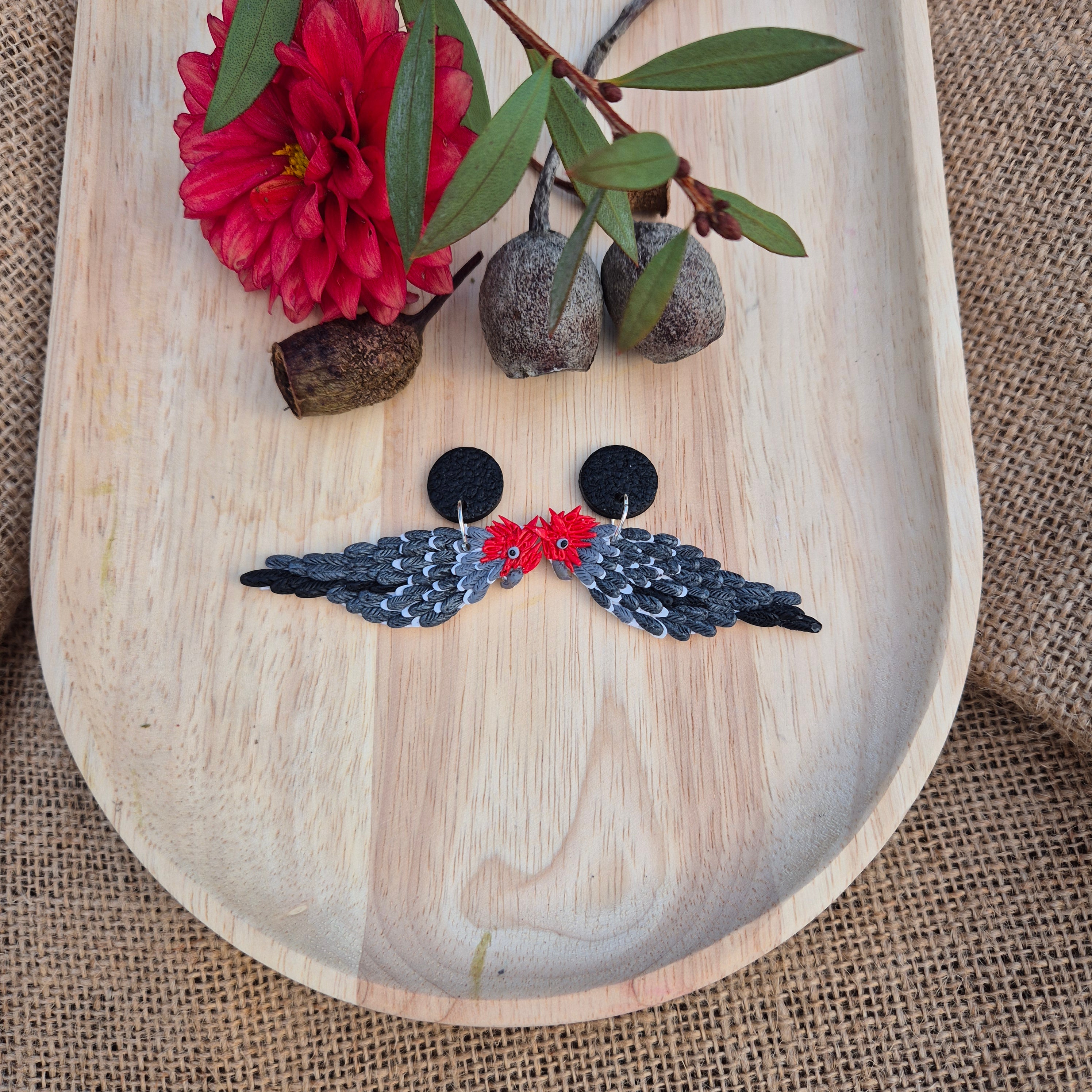 Gang Gang Cockatoo Dangle Earrings