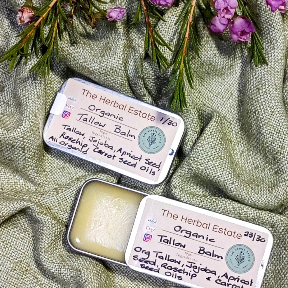 Organic Tallow Balm: Nourishing Grass-Fed 10g - 50g or 2 x50g
