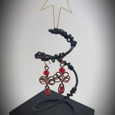 Christmas Copper angel earrings (590 AM/E)