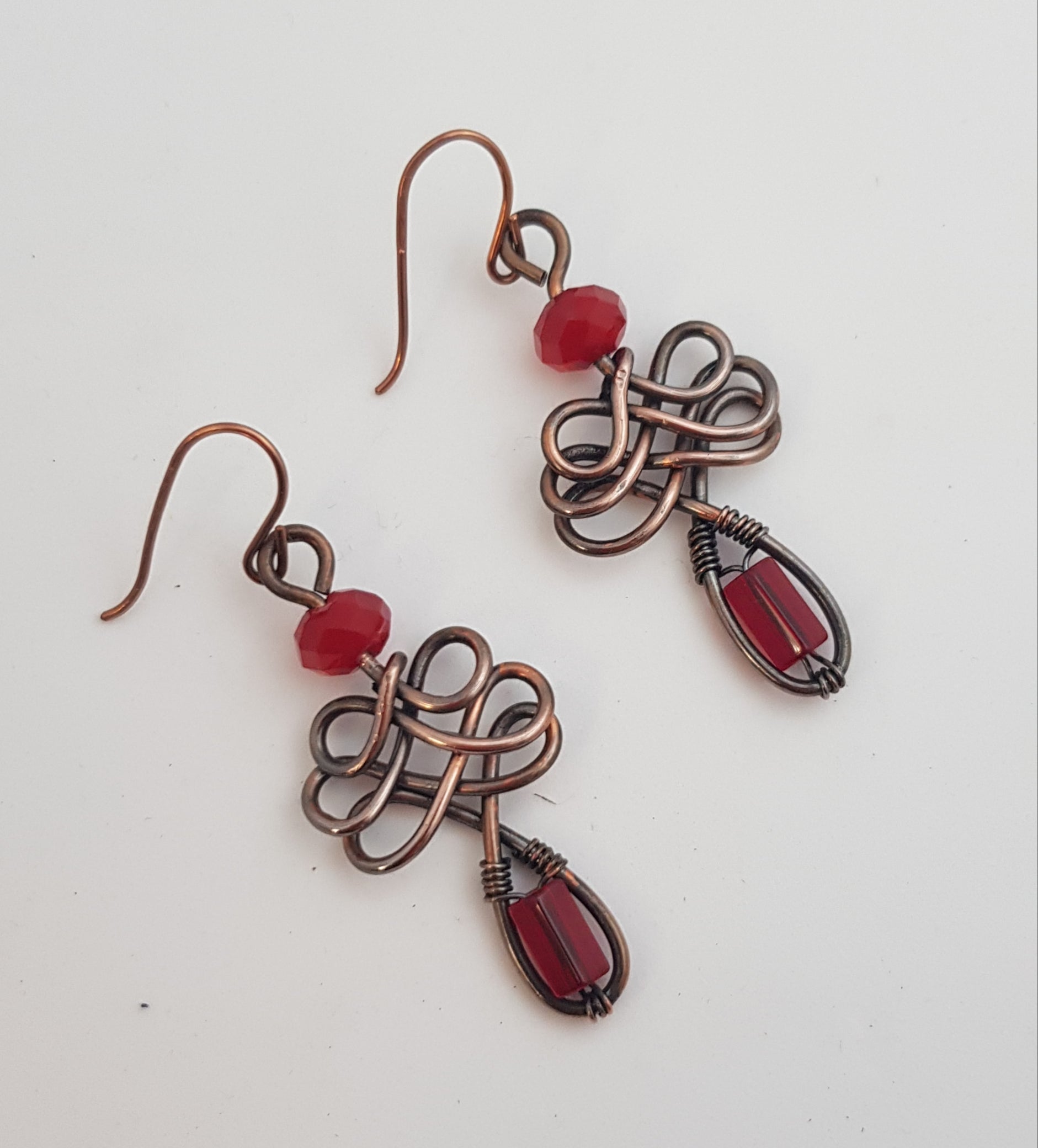 Christmas Copper angel earrings (590 AM/E)