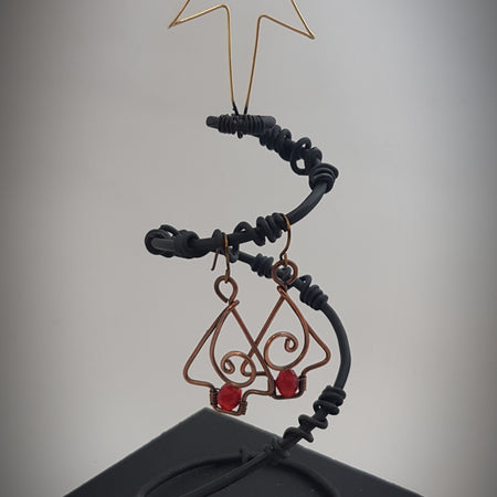 Copper Cristmas Tree earrings (#585 & #587 AM/E)