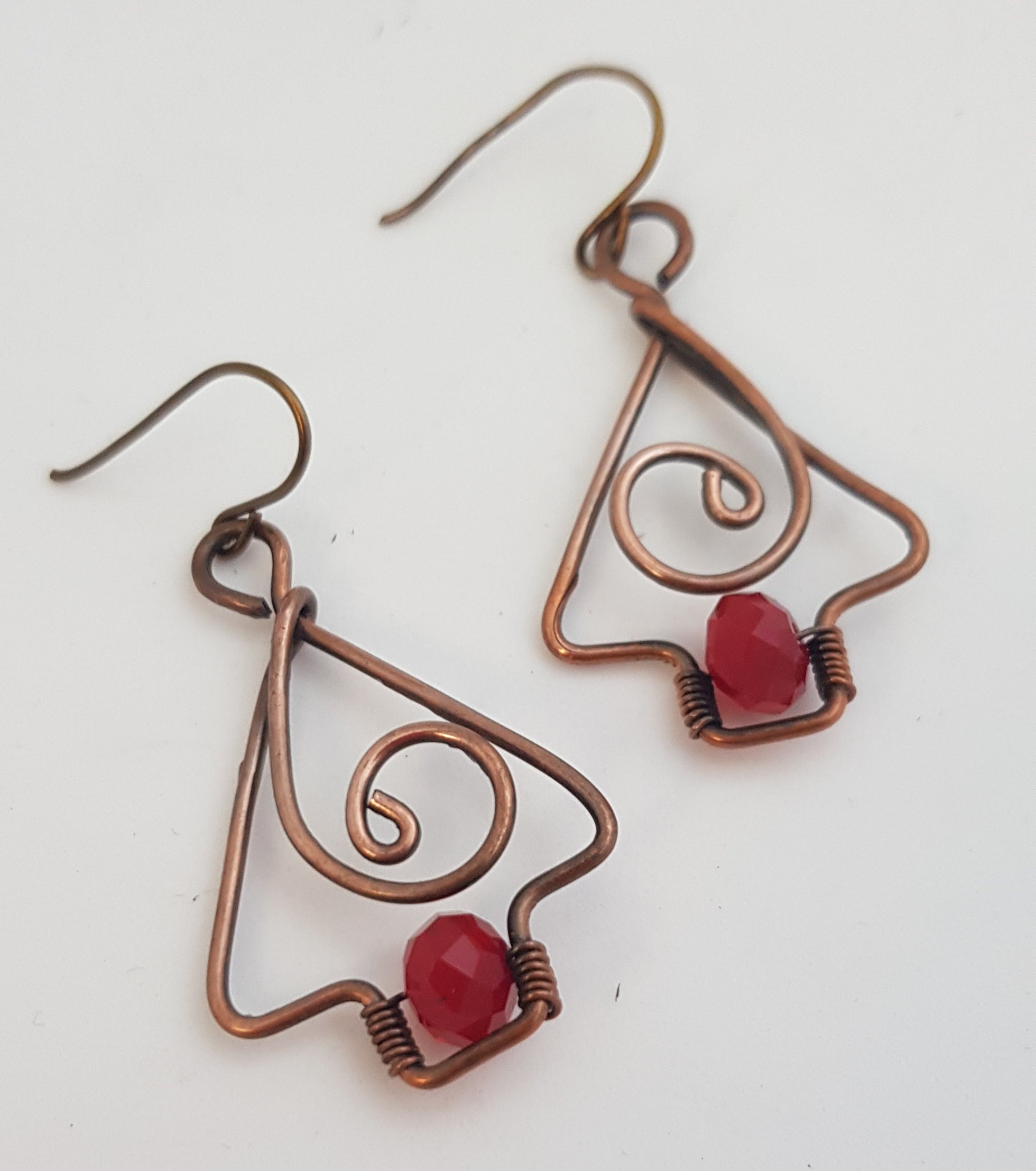 Copper Cristmas Tree earrings (#585 & #587 AM/E)