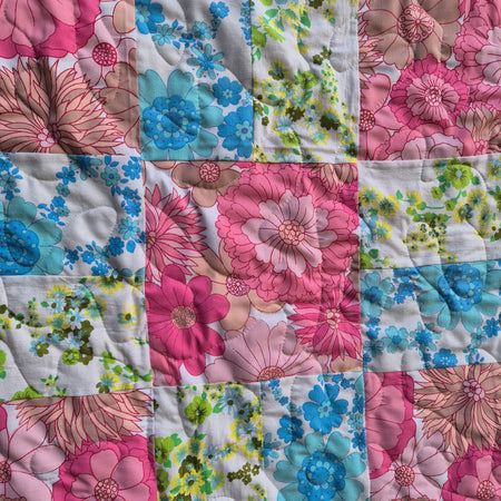 Vintage sheeting, Queen sized quilt