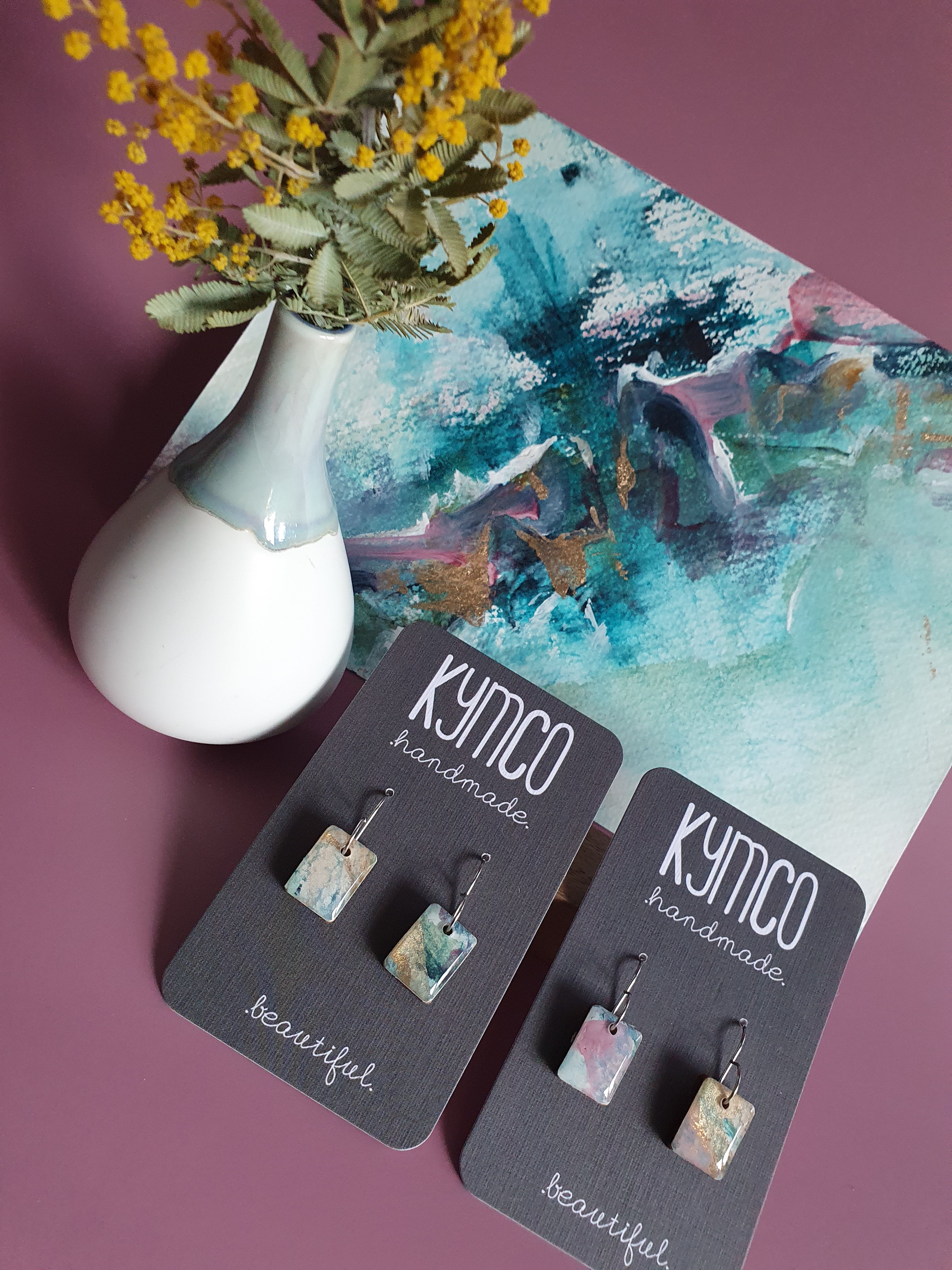 The Opal Daze Collection | Resin art earrings | Small dangles