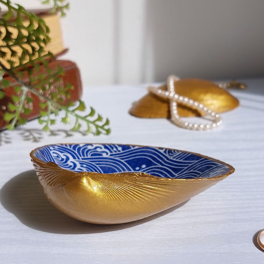Real pipi shell trinket dish deco wave design