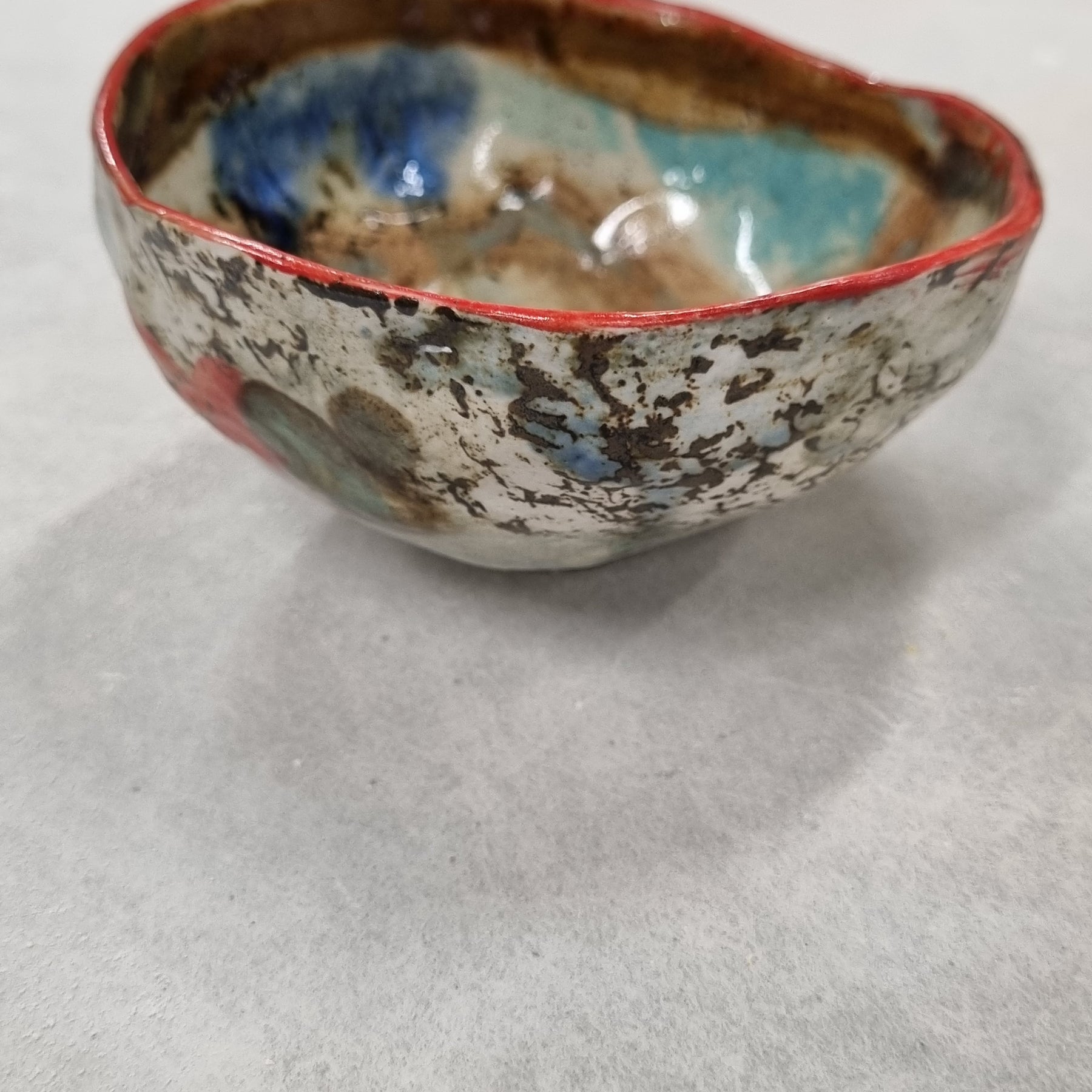 Hand-painted Artisan Ceramic Bowl, multi-coloured Number 4