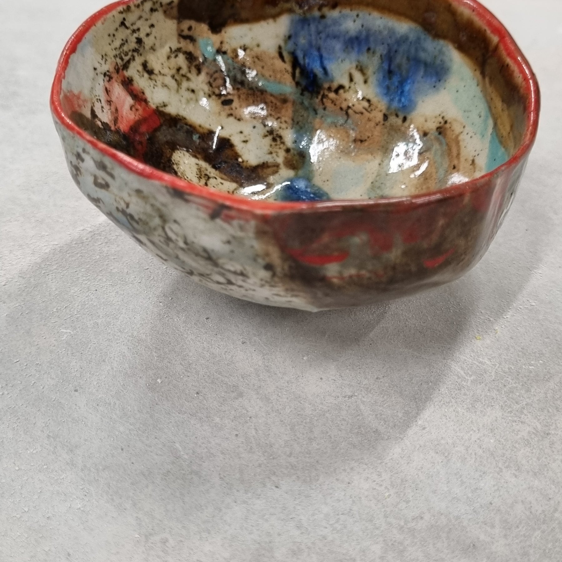 Hand-painted Artisan Ceramic Bowl, multi-coloured Number 4