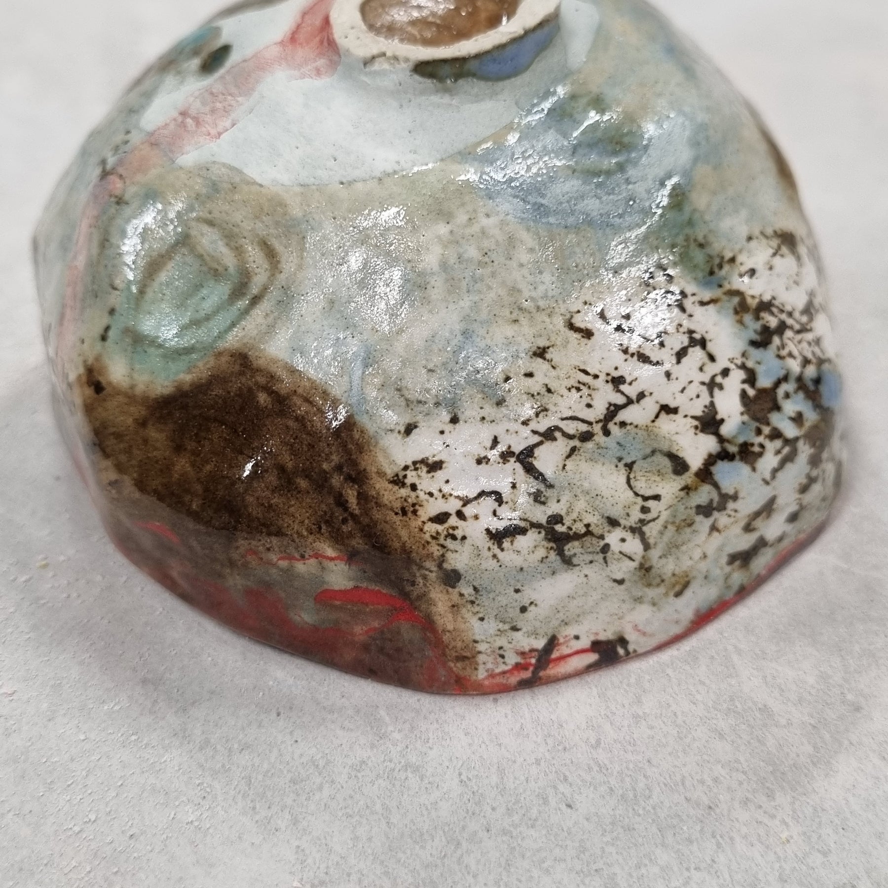 Hand-painted Artisan Ceramic Bowl, multi-coloured Number 4