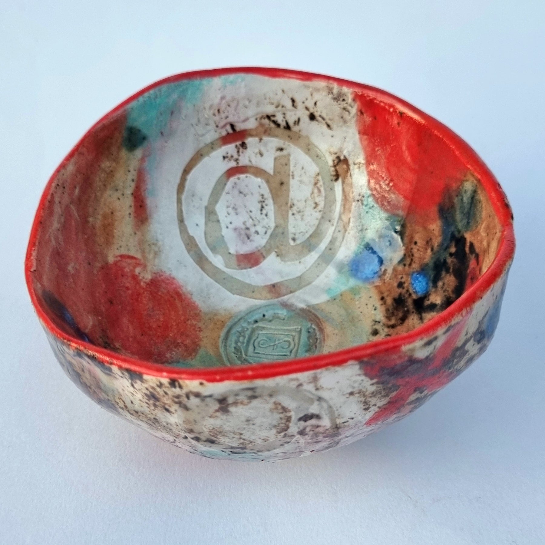 Hand-painted Artisan Ceramic Bowl, multi-coloured Type @