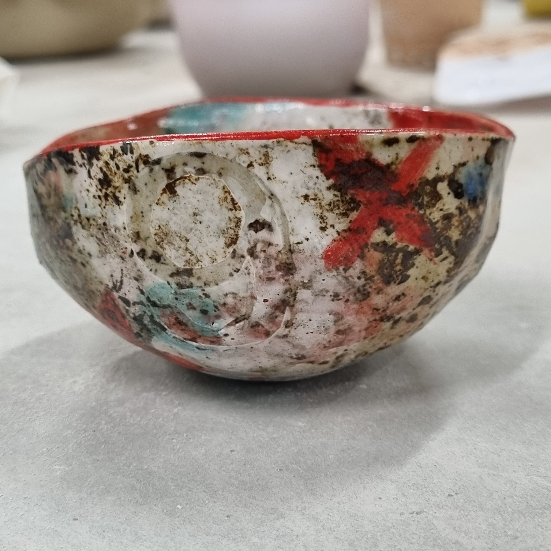 Hand-painted Artisan Ceramic Bowl, multi-coloured Type @