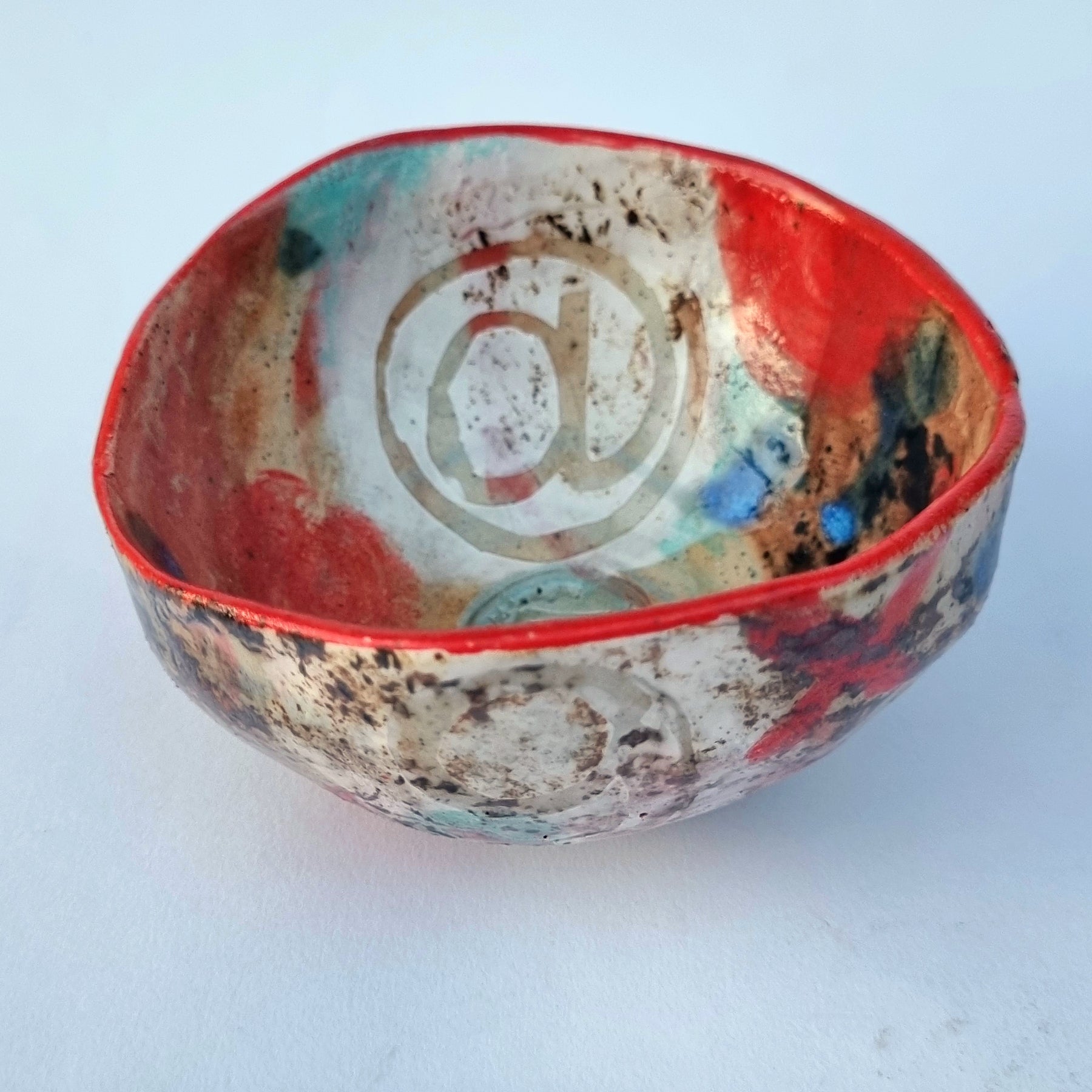 Hand-painted Artisan Ceramic Bowl, multi-coloured Type @