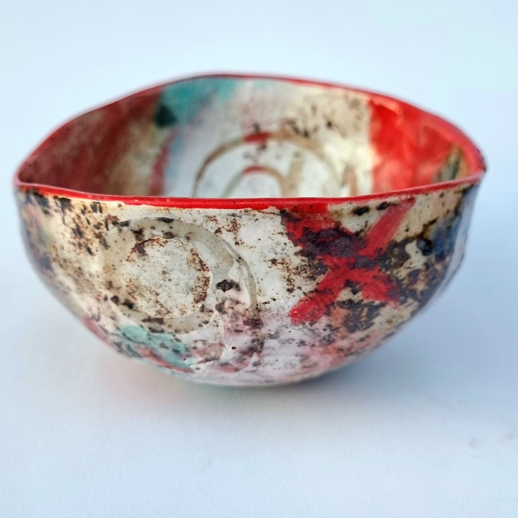 Hand-painted Artisan Ceramic Bowl, multi-coloured Type @