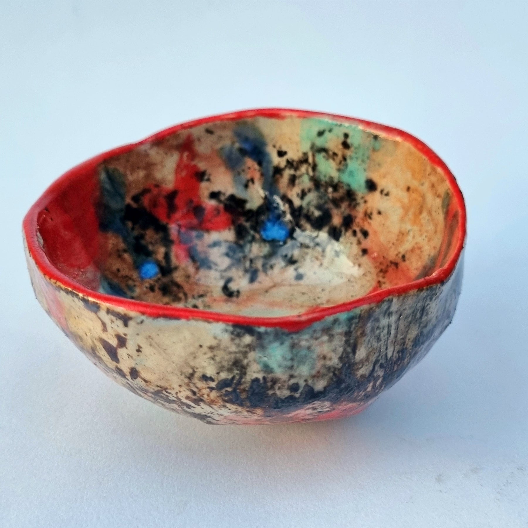 Hand-painted Artisan Ceramic Bowl, multi-coloured Type @